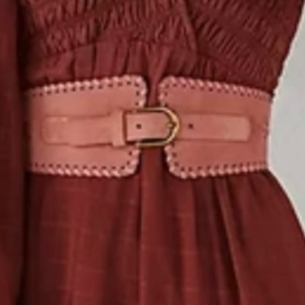 Anthropologie blush suede belt M/L